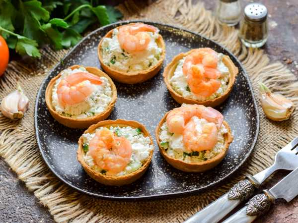 Тарталетки с творожным сыром и креветками — легкость и изысканность на вашем столе